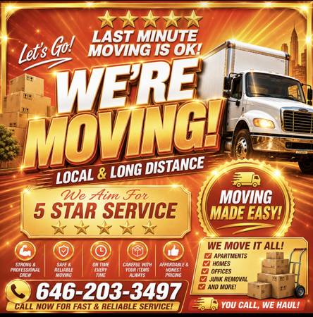 ⭐️ LET'S GO! ⭐️ Local Movers | Long Distance Movers | Moving Helpers ⭐ - labor / hauling / moving – bronx, New York